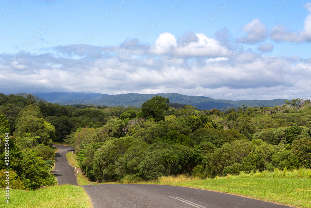 Storm clouds over rainforest near Kuranda in Tropical North Queensland, Australia