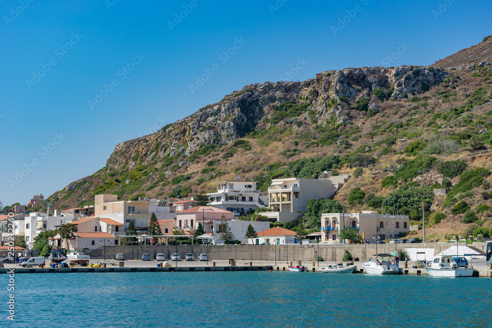 The view of port in Kolymbari Chania, Crete, Greece