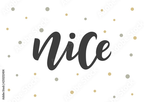Hand drawn lettering phrase Nice