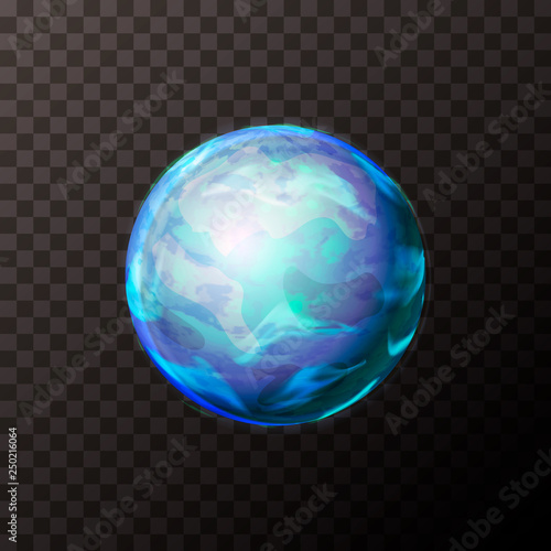 Realistic Neptune planet with texture on transparent background