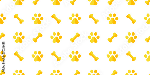 dog bone seamless pattern dog paw vector footprint tile repeat background scarf wallpaper isolated