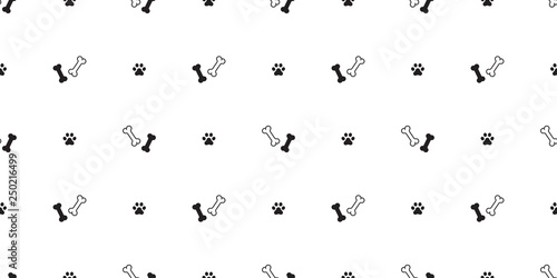 dog bone seamless pattern paw vector footprint isolated french bulldog puppy repeat wallpaper tile background