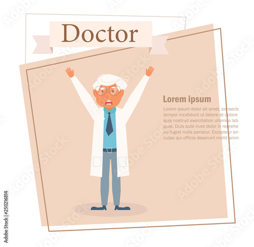 Doctor Vector. Cartoon. Isolated art on white background. Flat