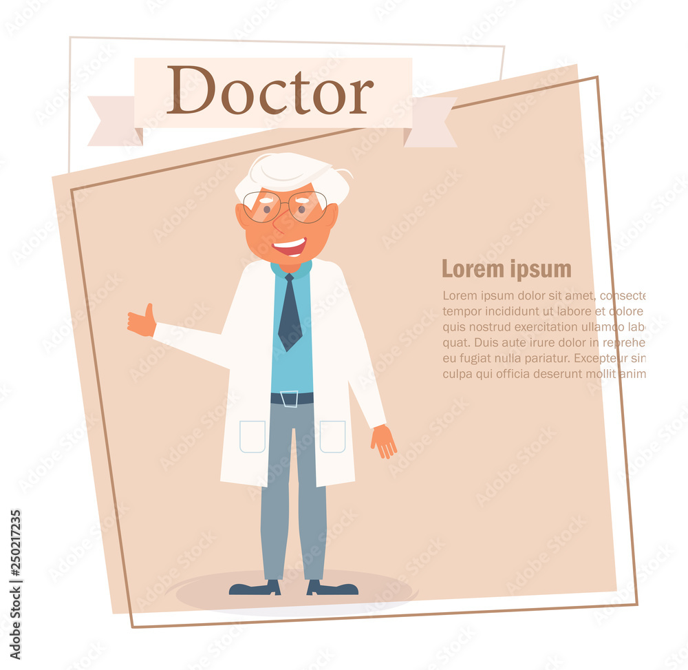 Doctor Vector. Cartoon. Isolated art on white background. Flat Doctor Vector. Cartoon. Isolated art on white background. Flat