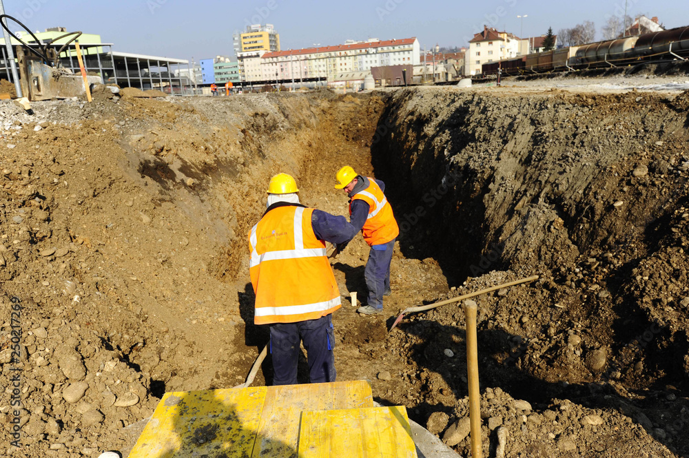 Erdarbeiten im TIefbau Stock Photo Adobe Stock