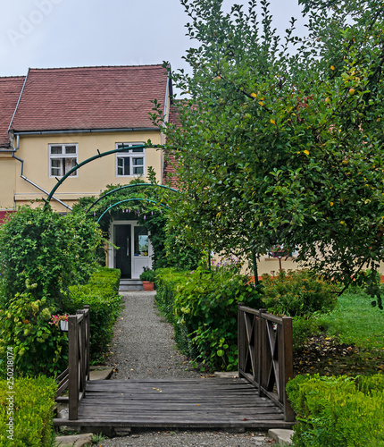 Detail from outdoor garden of The old Palace Brukenthal Avrig. photo