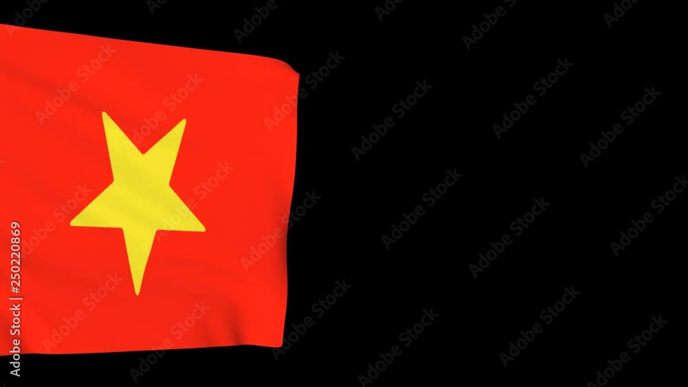 Flag of Vietnam waving on black. Animated Symbol of the country. Flag of Vietnam waving on black. Animated Symbol of the country.