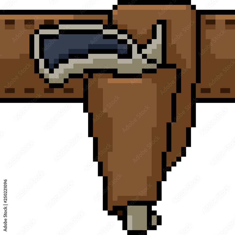 Fototapeta premium vector pixel art gun holster