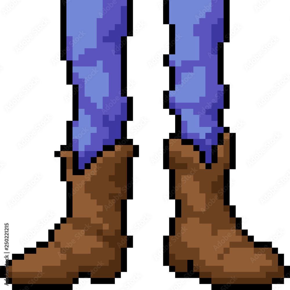 Obraz premium vector pixel art leg