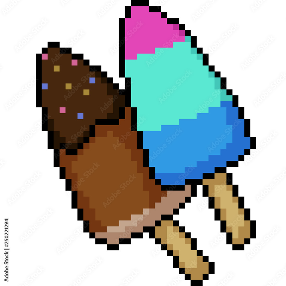 vector pixel art ice cream