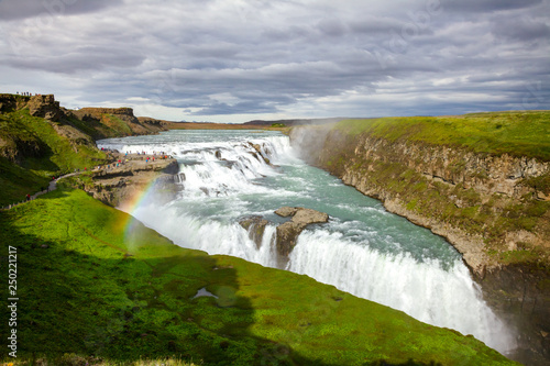 Gullfoss waterfall Hvita river Southwest Iceland Scandinavia