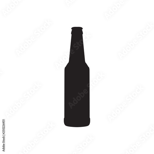 Single beer bottle isolated on a white background