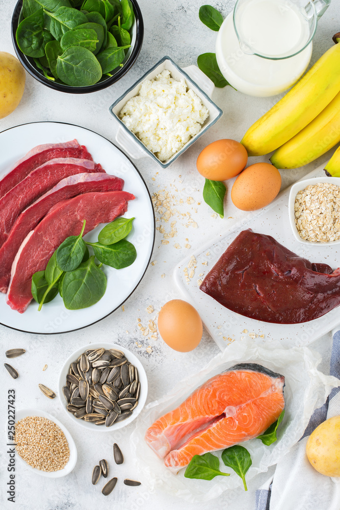 Assortment of healthy vitamin B6, pyridoxine source food Assortment of healthy vitamin B6, pyridoxine source food