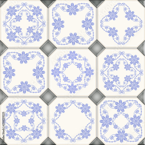 Digital tiles design. Ceramic wall and floor