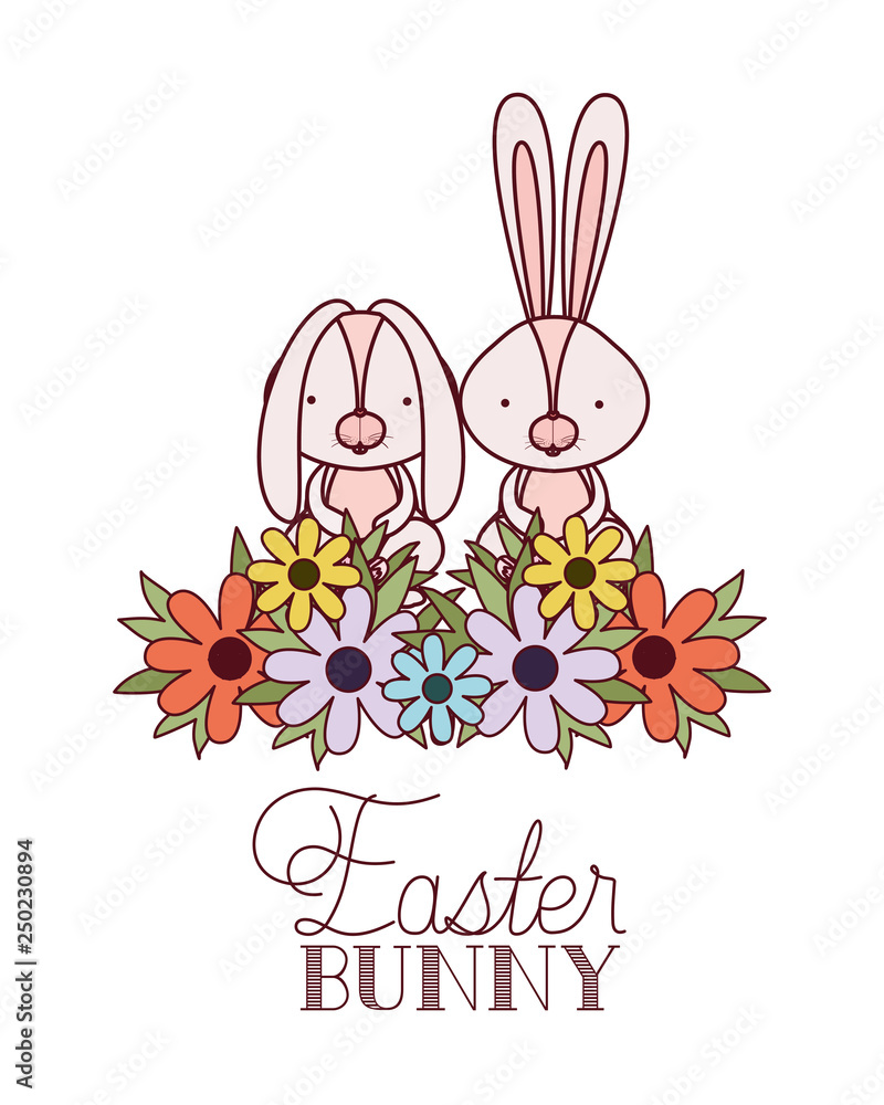 easter bunny label with egg isolated icon easter bunny label with egg isolated icon