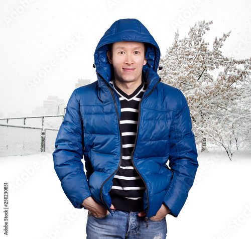 Asian man in Blue photo