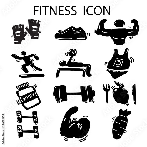 Fitness icon set