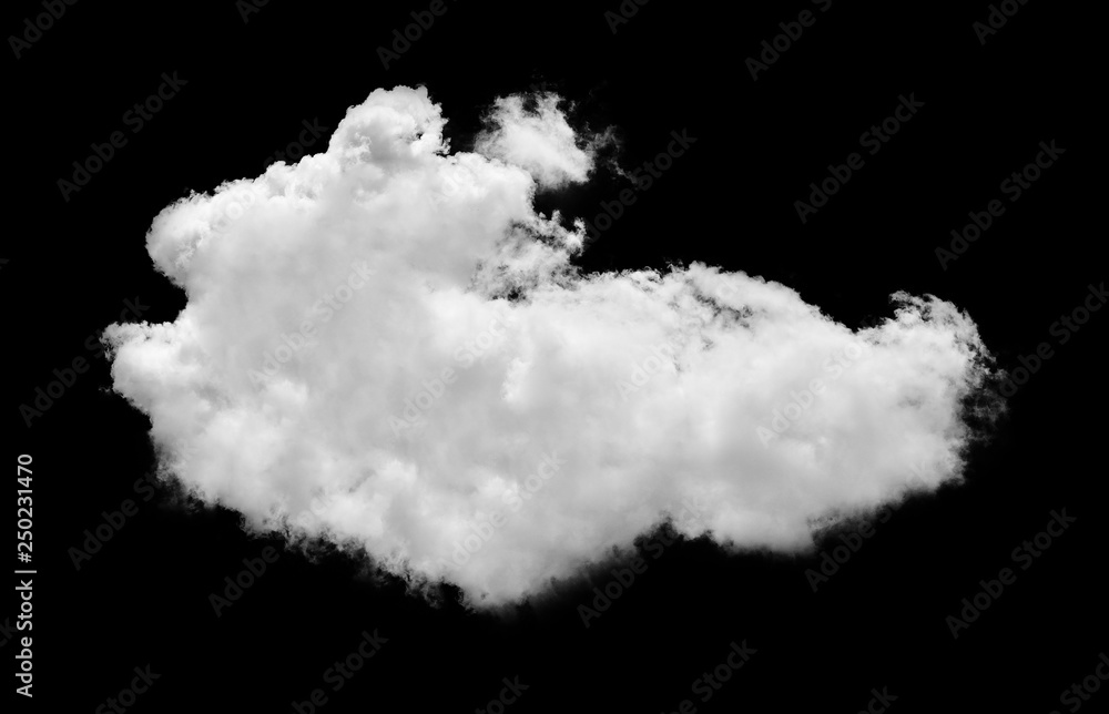 white Clouds on black background.