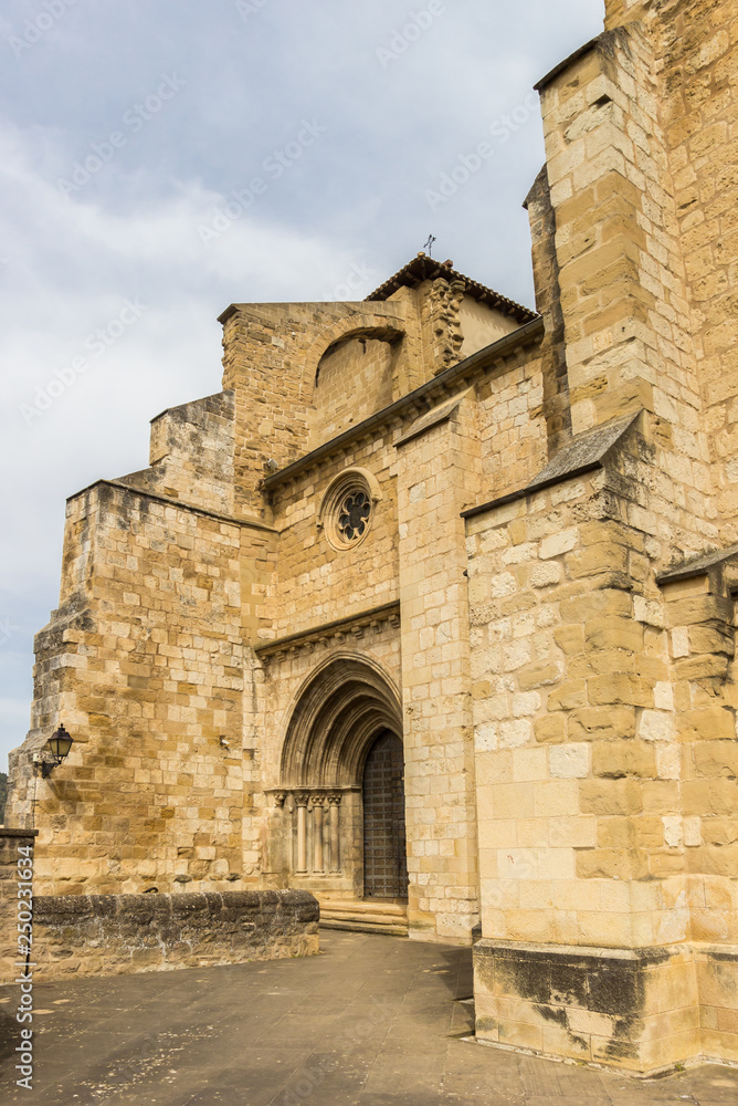 Entrance to the San Miguel church in Estella, Spain