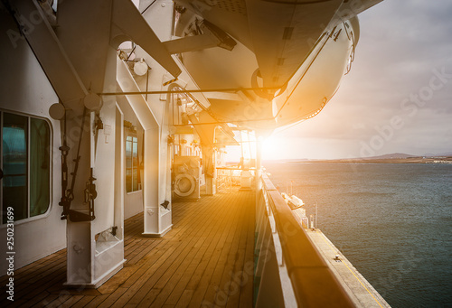 Cruise ship promenade deck © Sergey Kelin