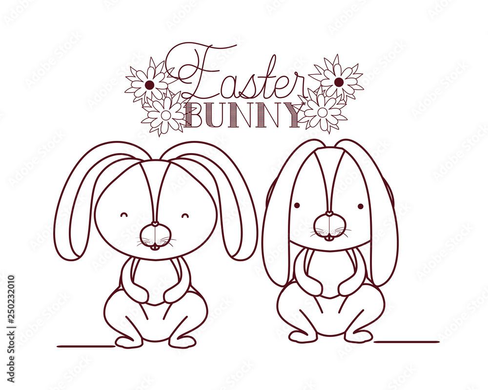 easter bunny label isolated icon easter bunny label isolated icon