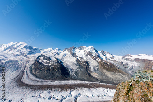 写真素材：スイス、氷河、モンテローザ、ゴルナーグラート