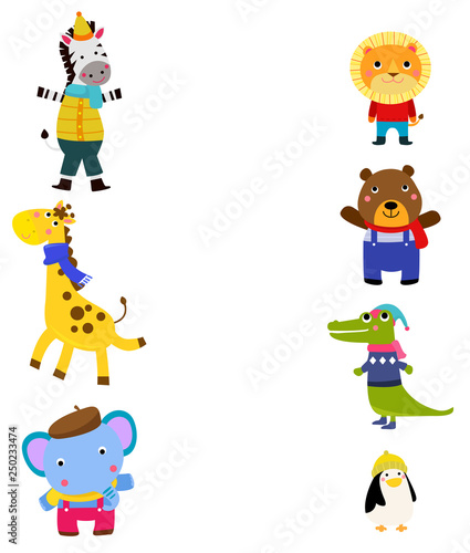 Wallpaper Mural group of cute animals  Torontodigital.ca