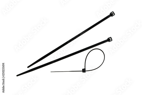 close-up of cable ties