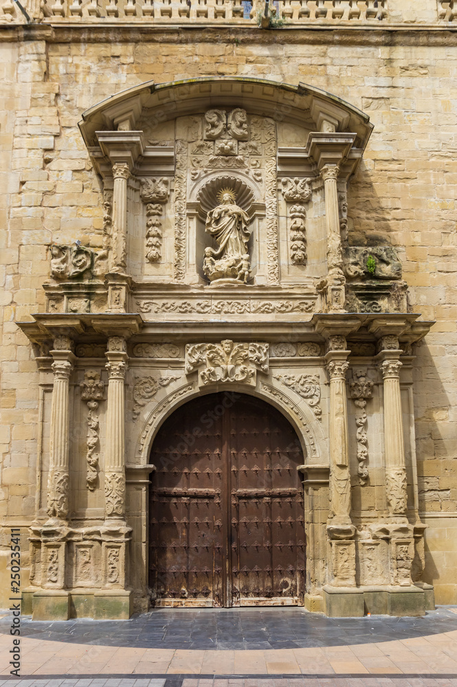 Entrance to the cathedral in Logrono, Spain