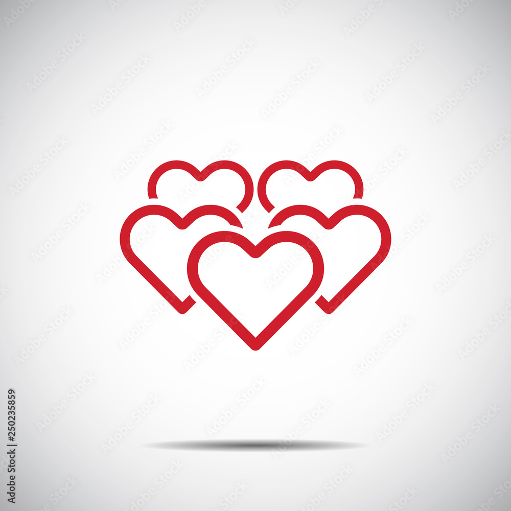 Heart Red Icon Vector , Love Symbol Valentine's Day Heart Red Icon Vector , Love Symbol Valentine's Day