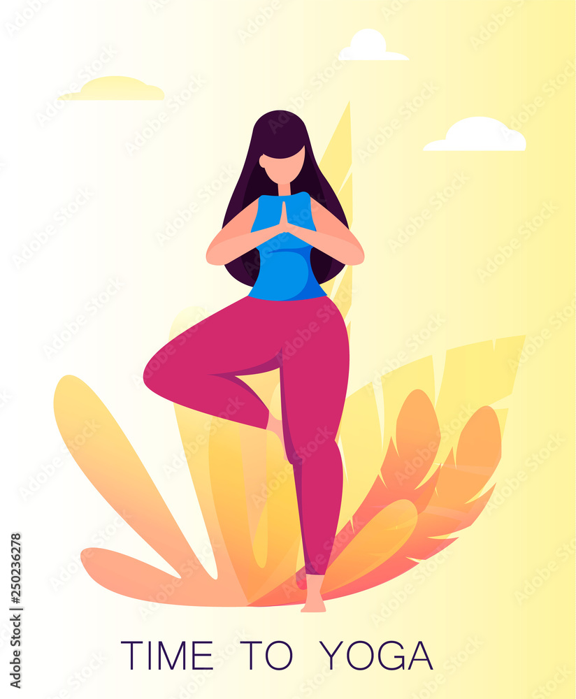 Yoga practice. Woman doing sport exercises.
