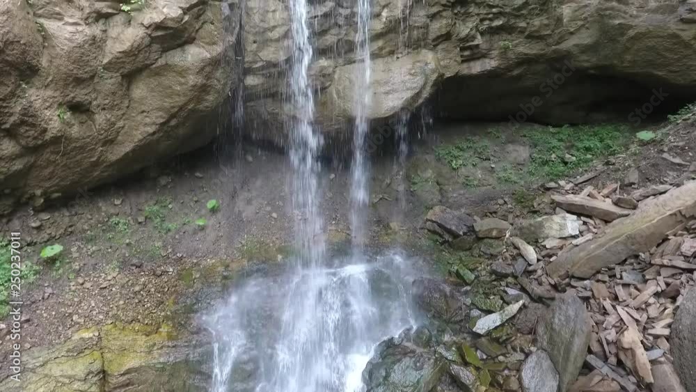 Long mountain waterfall in the forest Long mountain waterfall in the forest