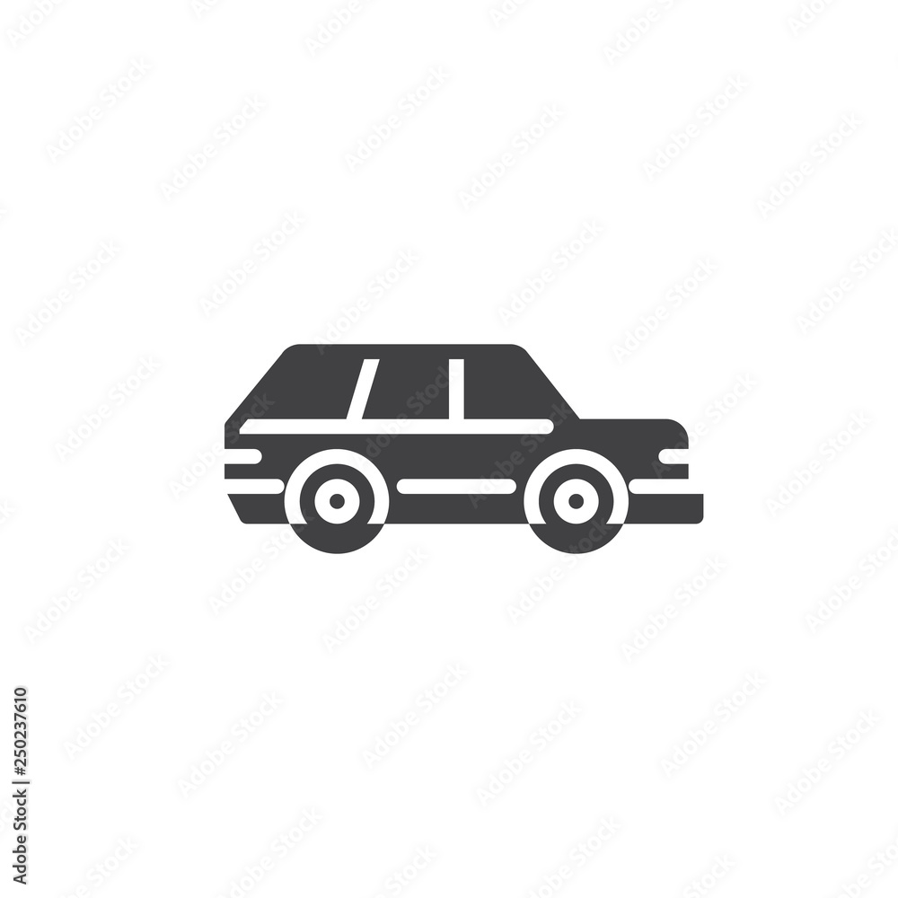 Station wagon car vector icon. filled flat sign for mobile concept and web design. Family car simple glyph icon. Symbol, logo illustration. Pixel perfect vector graphics