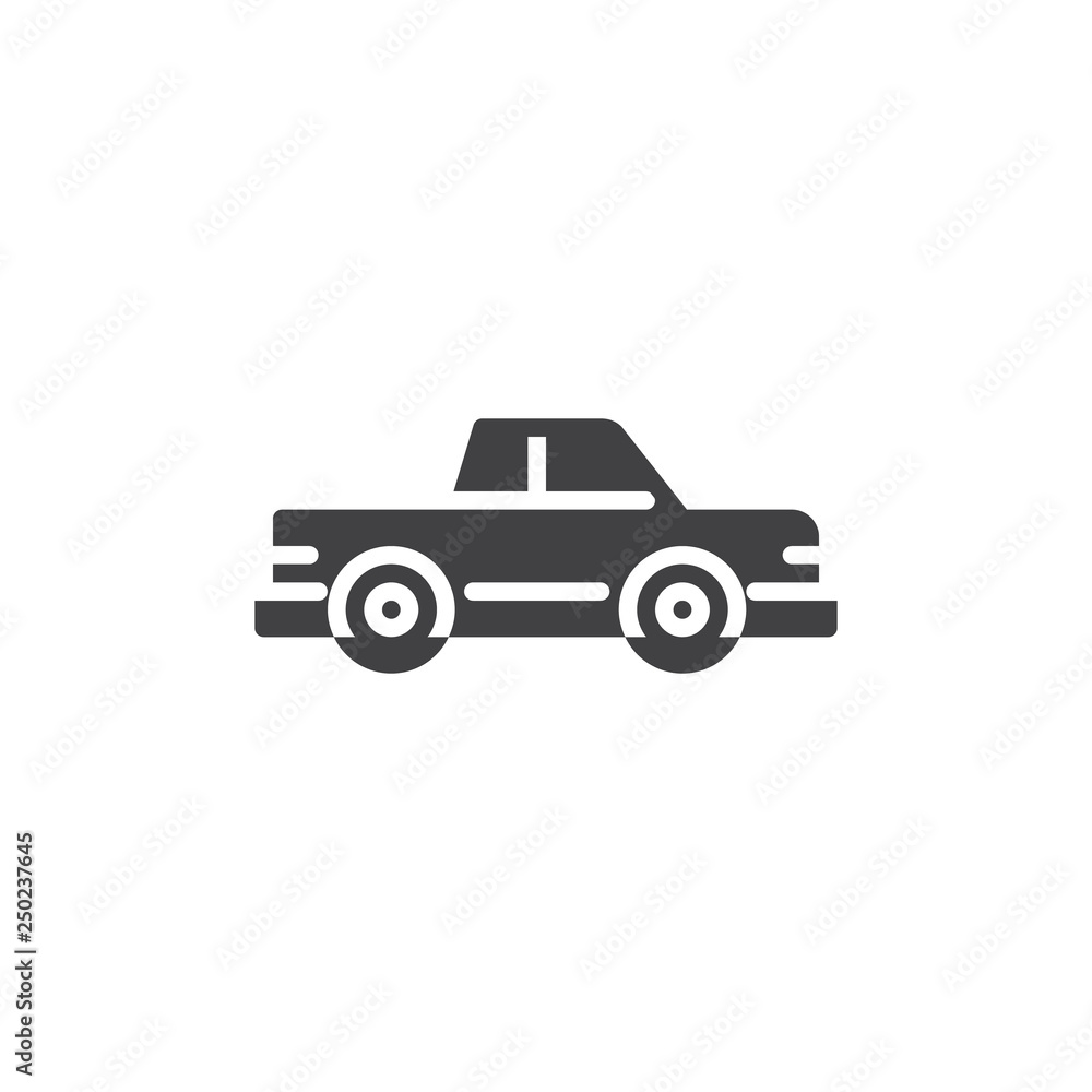 Pickup truck vector icon. filled flat sign for mobile concept and web design. Pickup car simple glyph icon. Symbol, logo illustration. Pixel perfect vector graphics