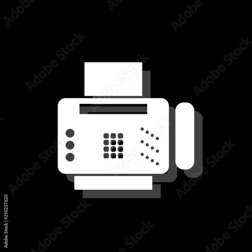 Fax machine icon flat