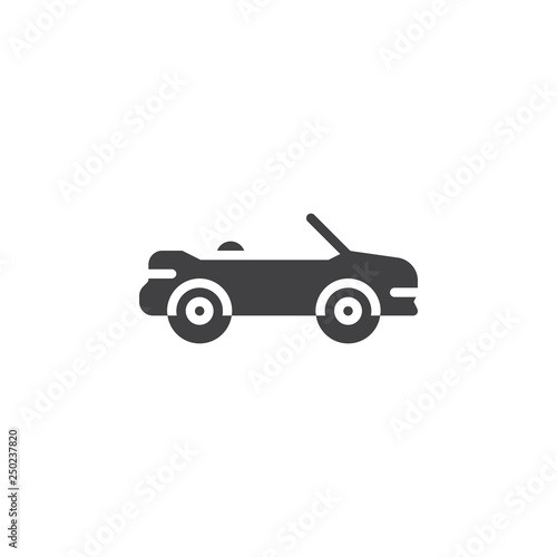 Cabriolet car vector icon. filled flat sign for mobile concept and web design. Convertible car simple glyph icon. Symbol, logo illustration. Pixel perfect vector graphics