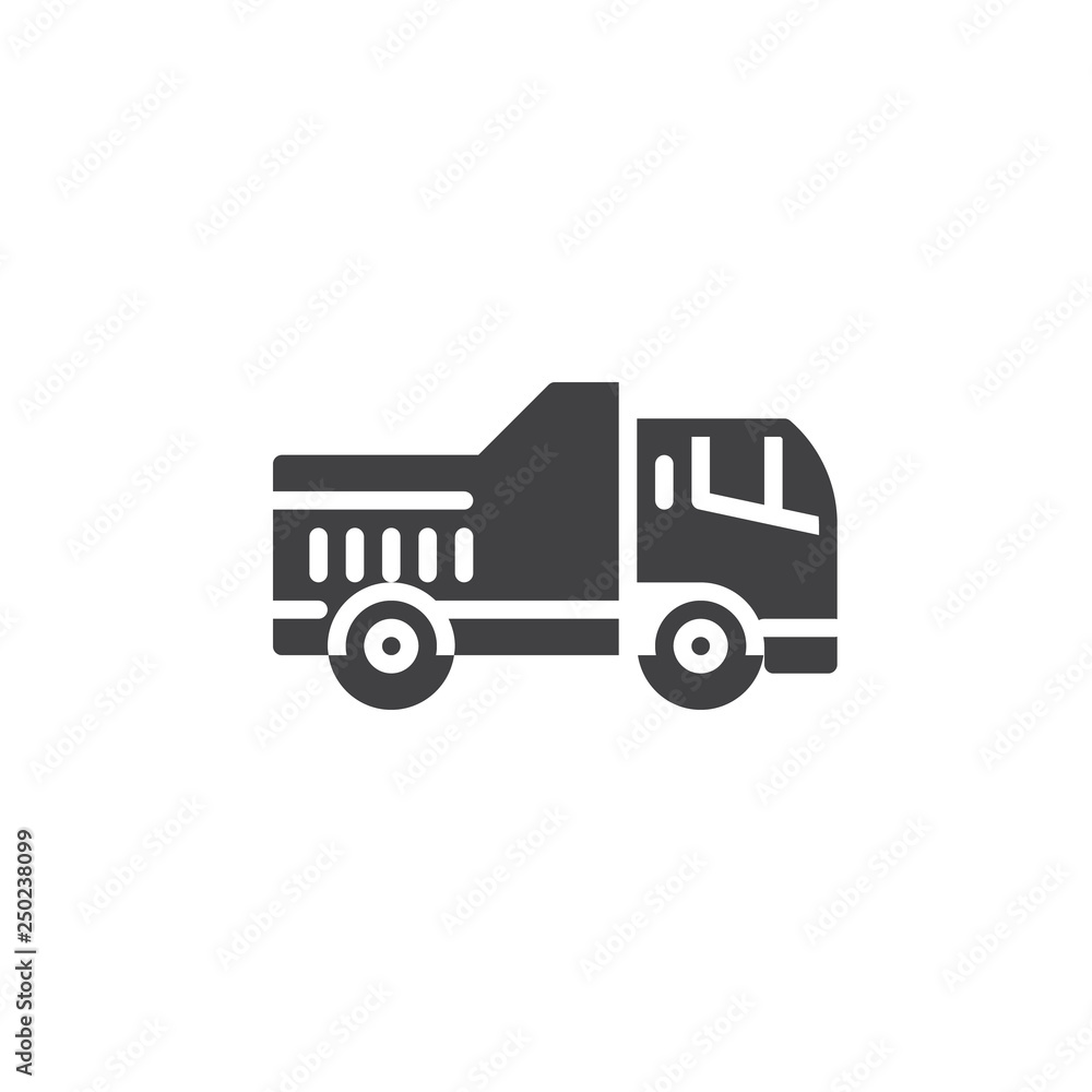 Transportation truck vector icon. filled flat sign for mobile concept and web design. Tipper truck simple glyph icon. Symbol, logo illustration. Pixel perfect vector graphics Transportation truck vector icon. filled flat sign for mobile concept and web design. Tipper truck simple glyph icon. Symbol, logo illustration. Pixel perfect vector graphics