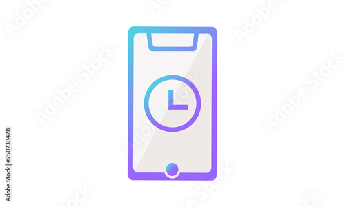 vector icon. mobile phone and time icon concept. modern gradient style