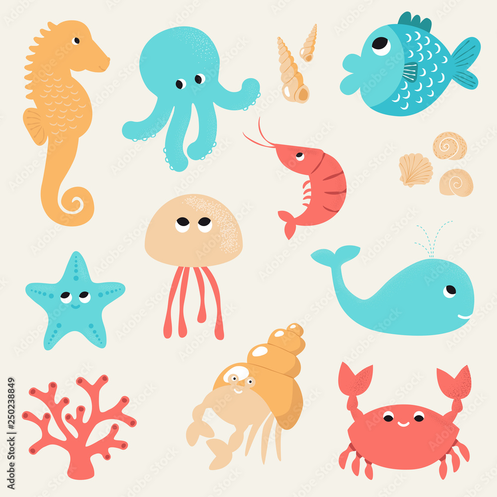 Sea life icon Vector illustration