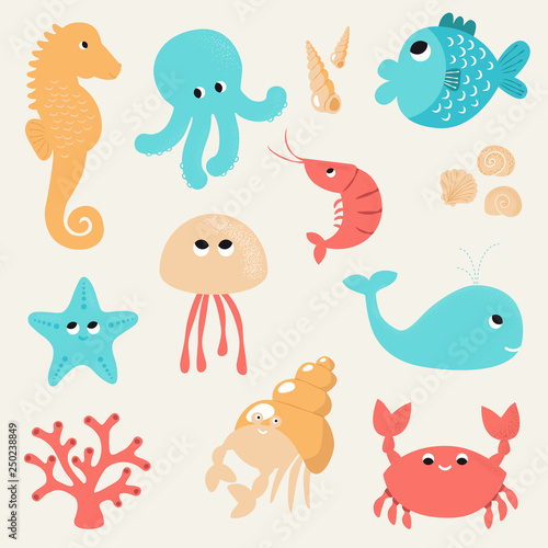 Sea life icon Vector illustration