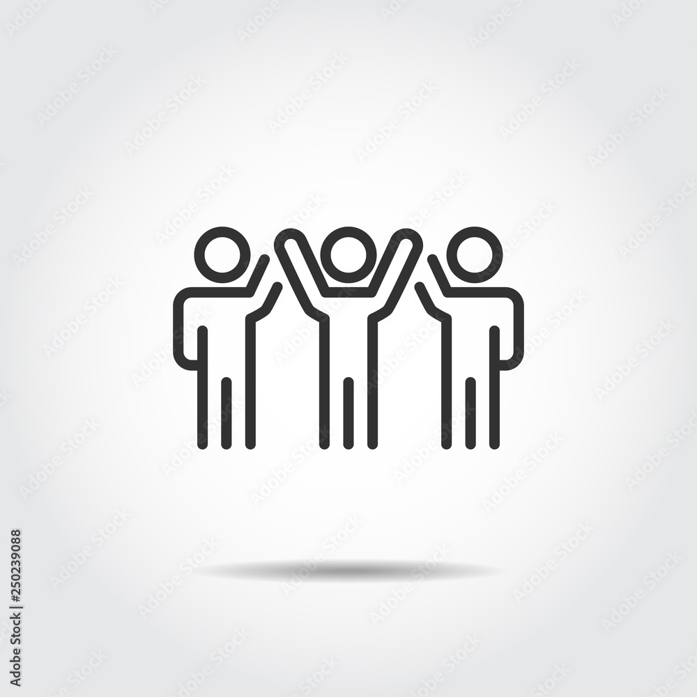 people success icon hands up vector illustration people success icon hands up vector illustration