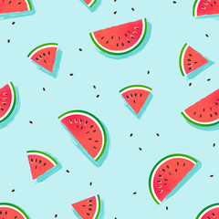 Deken met foto Watermeloen patronen Vrolijk watermeloen vector patroon  © faber14