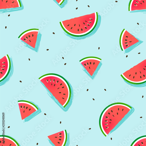 Murais de parede Watermelon slices vector pattern.