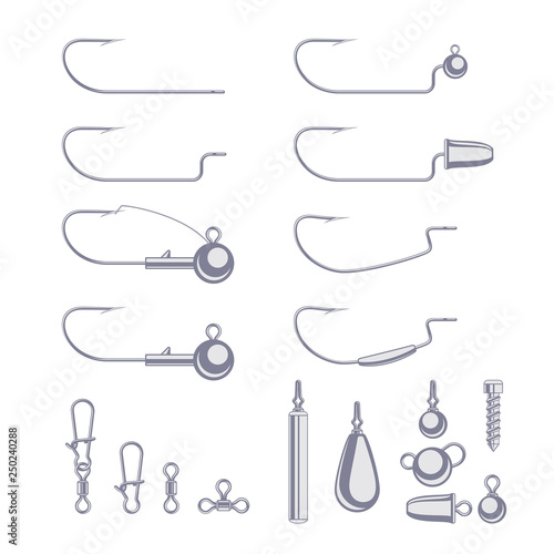 Terminal tackle elements for fishing bass