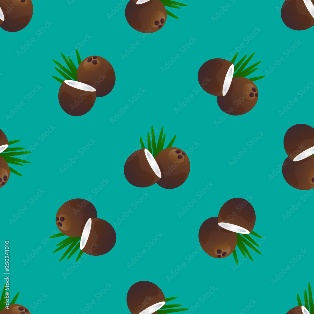 Coconut seamless pattern