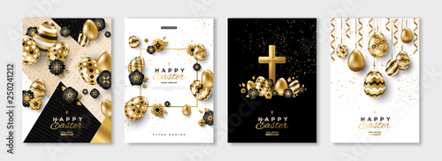 Easter black and gold posters