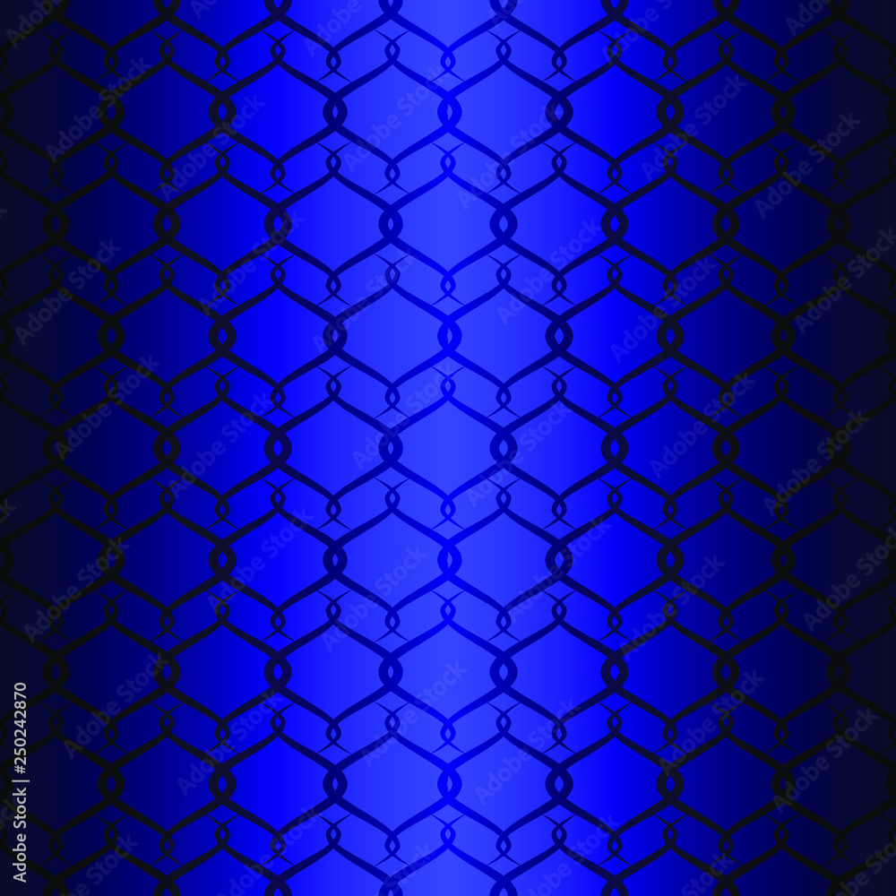 Fototapeta premium Mesh blue vector seamless pattern.