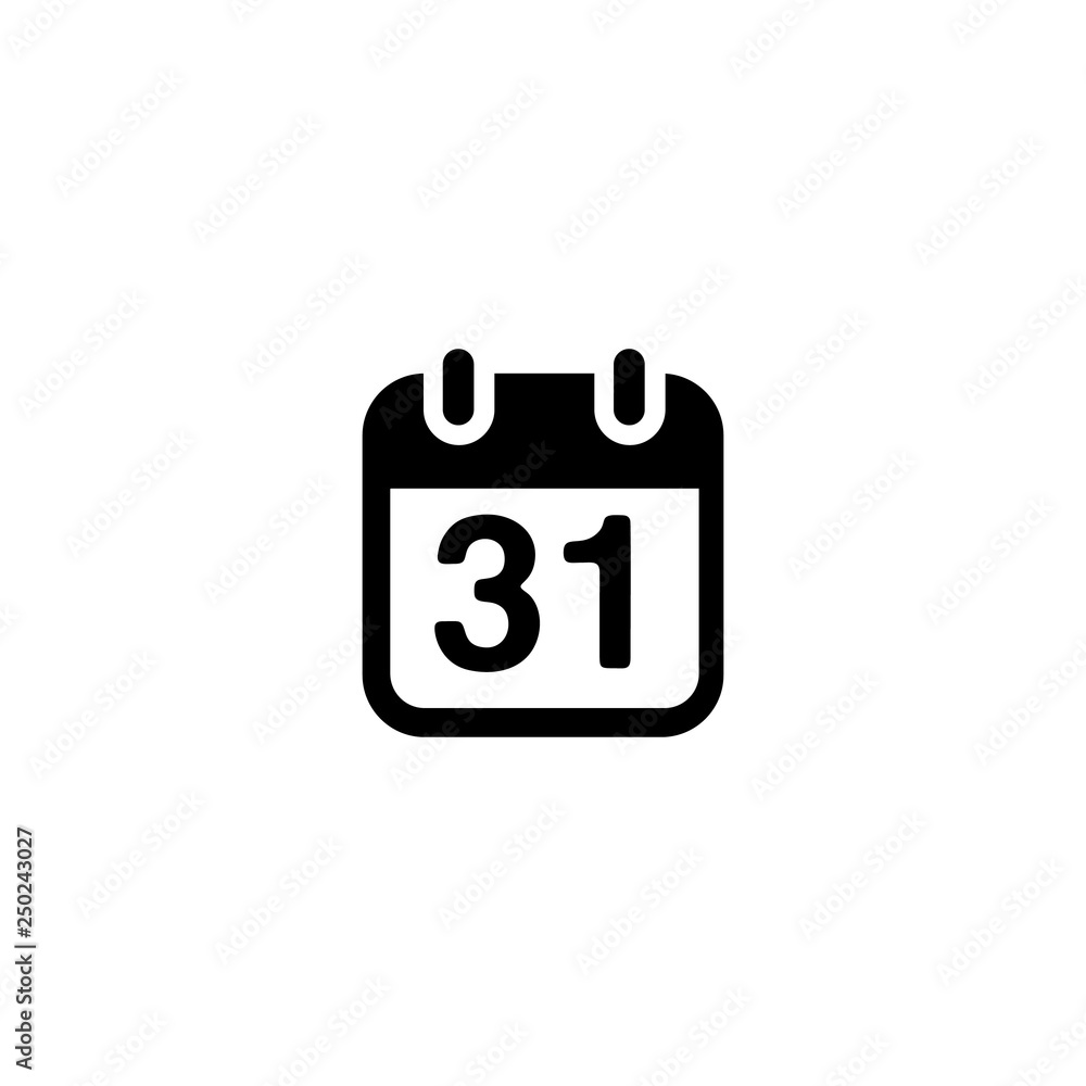 Calendar daily page on day 31 icon Calendar daily page on day 31 icon