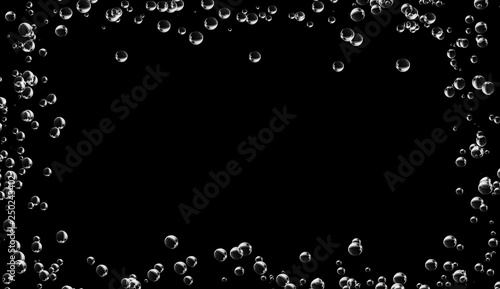 Border oxygen bubbles . Abstract frame from banner,flyer, cover.
