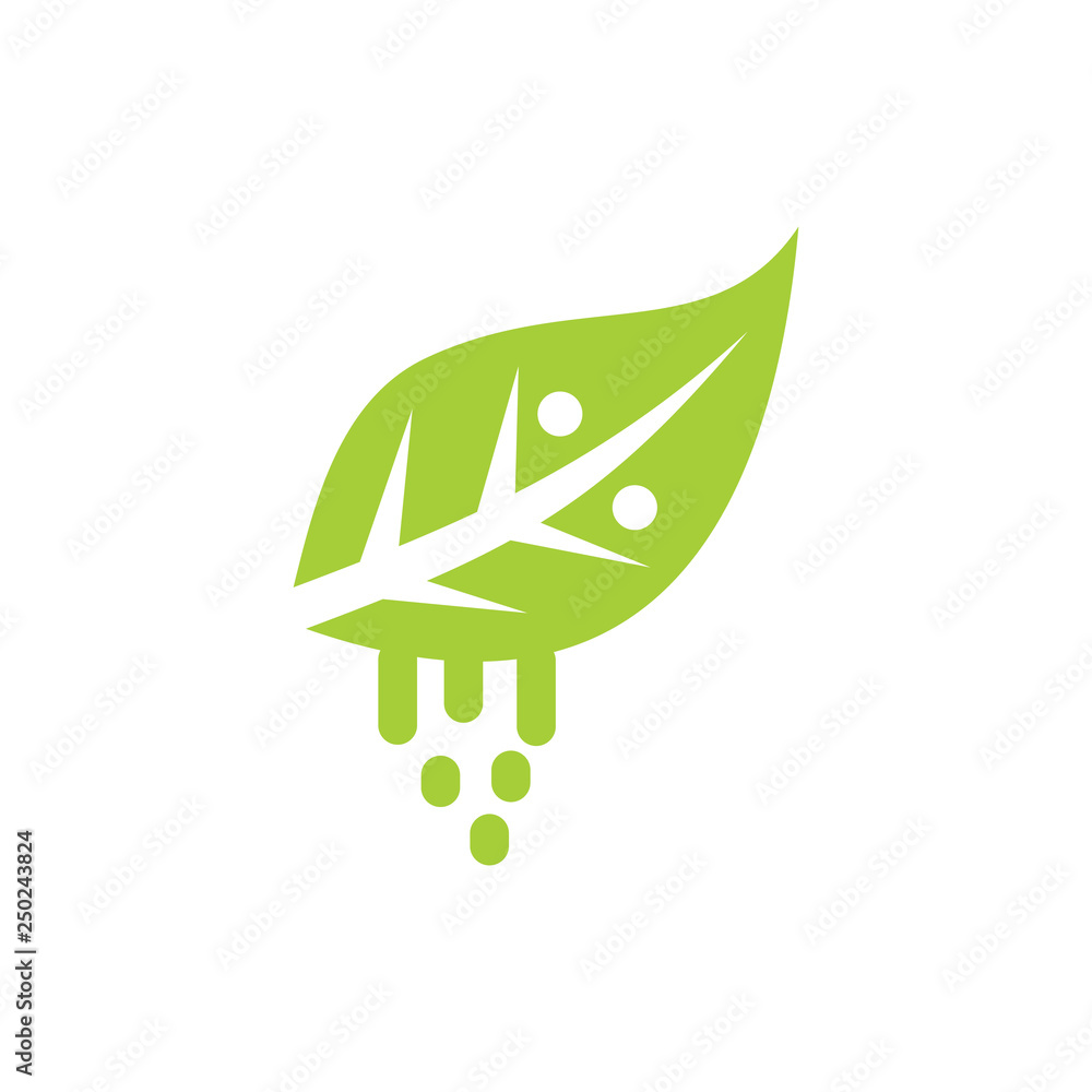 Obraz premium Leaf Logo Design Vector Template Isolated